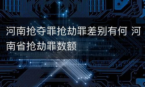 河南抢夺罪抢劫罪差别有何 河南省抢劫罪数额