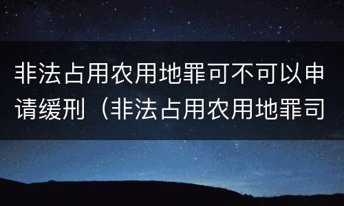 非法占用农用地罪可不可以申请缓刑（非法占用农用地罪司法建议）