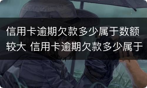 信用卡逾期欠款多少属于数额较大 信用卡逾期欠款多少属于数额较大的