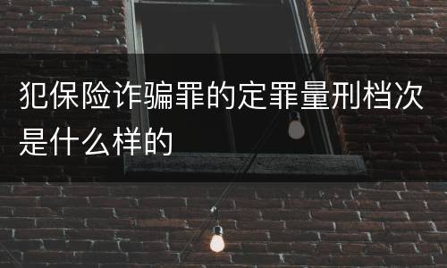 犯保险诈骗罪的定罪量刑档次是什么样的