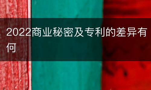 2022商业秘密及专利的差异有何