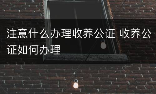 注意什么办理收养公证 收养公证如何办理