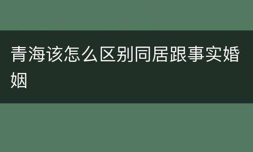 青海该怎么区别同居跟事实婚姻