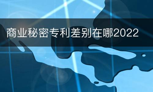 商业秘密专利差别在哪2022