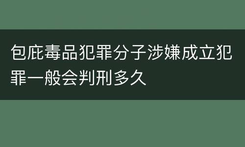 包庇毒品犯罪分子涉嫌成立犯罪一般会判刑多久