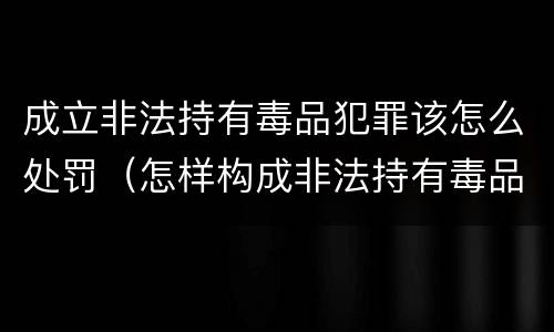 成立非法持有毒品犯罪该怎么处罚（怎样构成非法持有毒品罪）