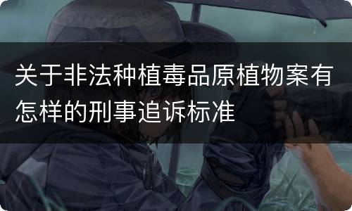 关于非法种植毒品原植物案有怎样的刑事追诉标准