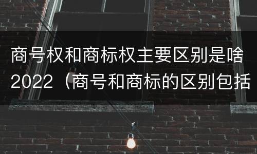 商号权和商标权主要区别是啥2022（商号和商标的区别包括）