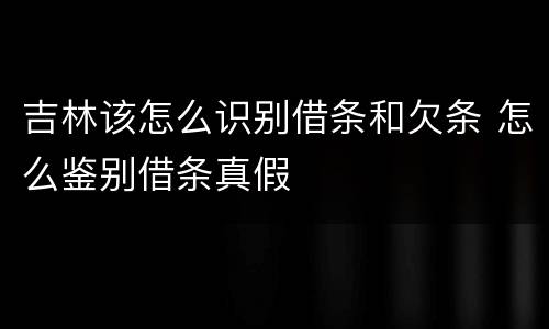 吉林该怎么识别借条和欠条 怎么鉴别借条真假