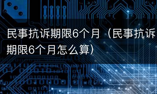 民事抗诉期限6个月（民事抗诉期限6个月怎么算）