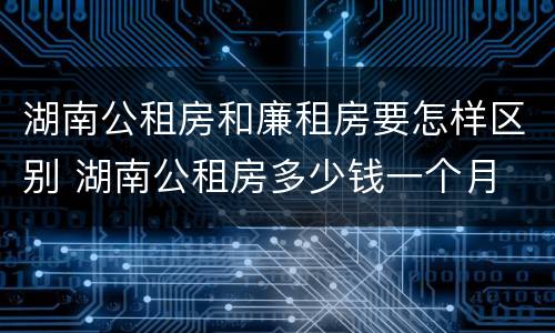 湖南公租房和廉租房要怎样区别 湖南公租房多少钱一个月