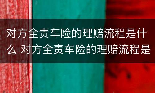 对方全责车险的理赔流程是什么 对方全责车险的理赔流程是什么意思