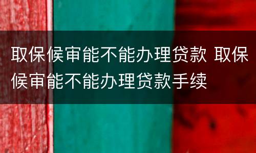 取保候审能不能办理贷款 取保候审能不能办理贷款手续