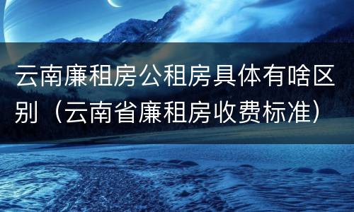 云南廉租房公租房具体有啥区别（云南省廉租房收费标准）