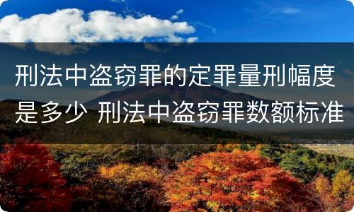 刑法中盗窃罪的定罪量刑幅度是多少 刑法中盗窃罪数额标准