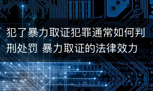 犯了暴力取证犯罪通常如何判刑处罚 暴力取证的法律效力