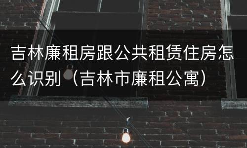 吉林廉租房跟公共租赁住房怎么识别（吉林市廉租公寓）