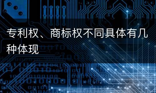 专利权、商标权不同具体有几种体现