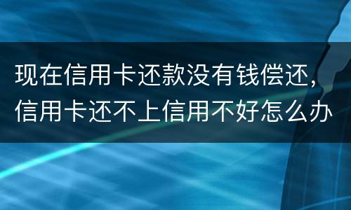 现在信用卡还款没有钱偿还，信用卡还不上信用不好怎么办