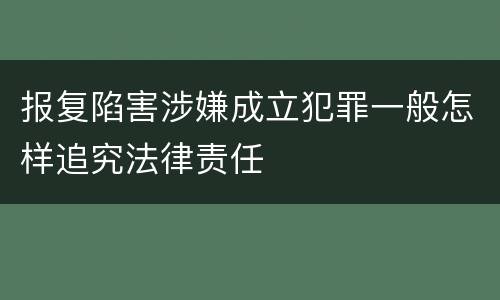 报复陷害涉嫌成立犯罪一般怎样追究法律责任