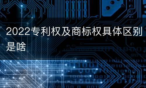 2022专利权及商标权具体区别是啥