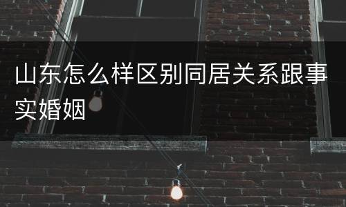 山东怎么样区别同居关系跟事实婚姻