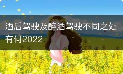 酒后驾驶及醉酒驾驶不同之处有何2022