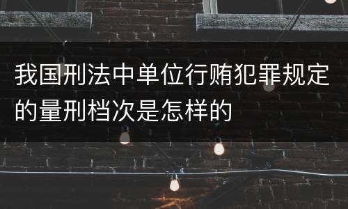 我国刑法中单位行贿犯罪规定的量刑档次是怎样的