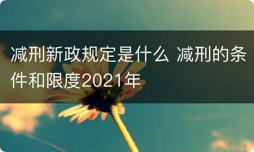 减刑新政规定是什么 减刑的条件和限度2021年