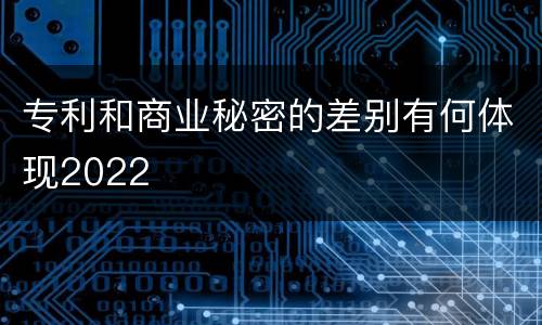 专利和商业秘密的差别有何体现2022