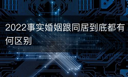 2022事实婚姻跟同居到底都有何区别