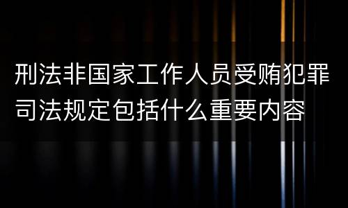 刑法非国家工作人员受贿犯罪司法规定包括什么重要内容