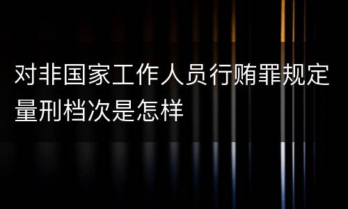 对非国家工作人员行贿罪规定量刑档次是怎样