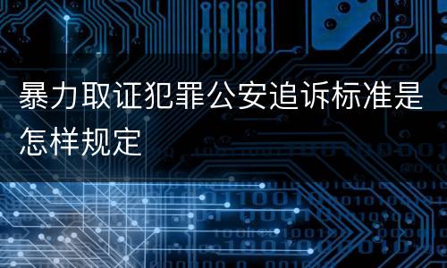 暴力取证犯罪公安追诉标准是怎样规定