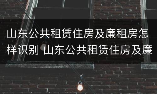 山东公共租赁住房及廉租房怎样识别 山东公共租赁住房及廉租房怎样识别的