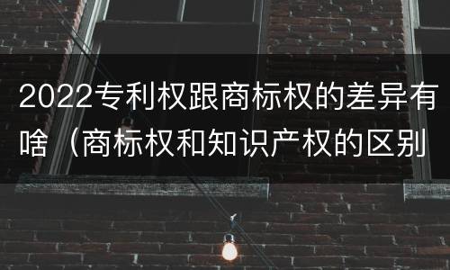 2022专利权跟商标权的差异有啥（商标权和知识产权的区别）