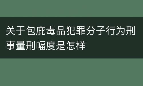 关于包庇毒品犯罪分子行为刑事量刑幅度是怎样