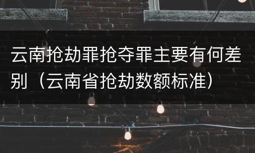 云南抢劫罪抢夺罪主要有何差别（云南省抢劫数额标准）