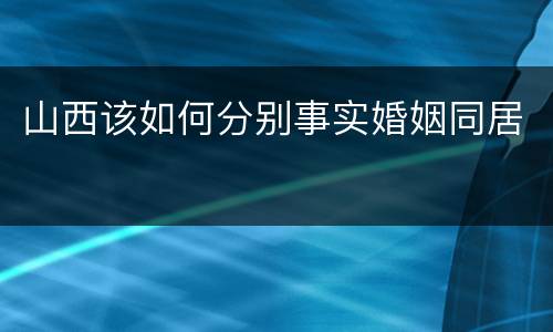 山西该如何分别事实婚姻同居