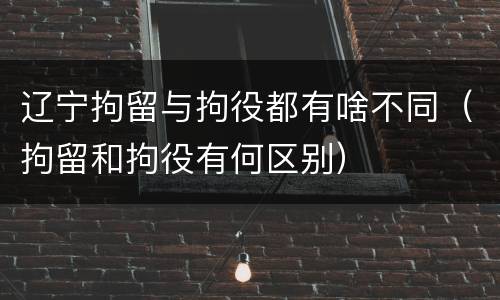 辽宁拘留与拘役都有啥不同（拘留和拘役有何区别）