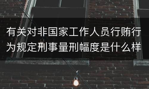 有关对非国家工作人员行贿行为规定刑事量刑幅度是什么样