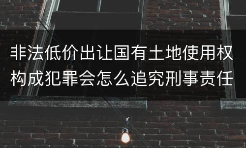 非法低价出让国有土地使用权构成犯罪会怎么追究刑事责任