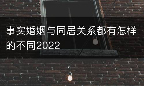 事实婚姻与同居关系都有怎样的不同2022