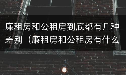 廉租房和公租房到底都有几种差别（廉租房和公租房有什么差别）