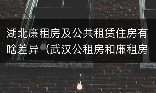 湖北廉租房及公共租赁住房有啥差异（武汉公租房和廉租房）