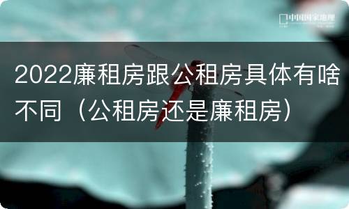 2022廉租房跟公租房具体有啥不同（公租房还是廉租房）