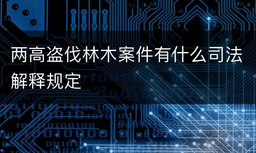 两高盗伐林木案件有什么司法解释规定