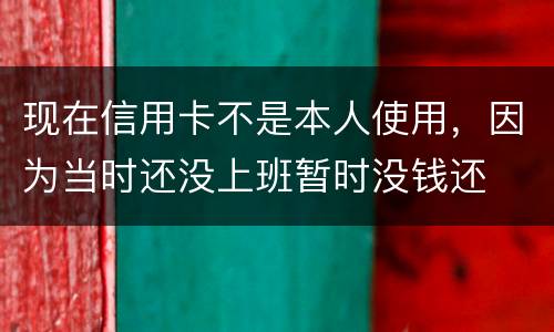 现在信用卡不是本人使用，因为当时还没上班暂时没钱还