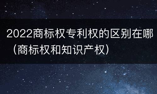 2022商标权专利权的区别在哪（商标权和知识产权）