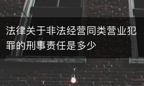 法律关于非法经营同类营业犯罪的刑事责任是多少